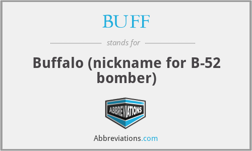 BUFF - Buffalo (nickname for B-52 bomber)