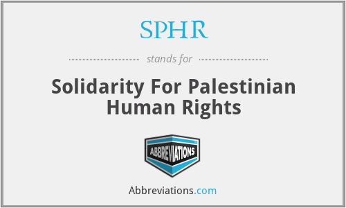 SPHR - Solidarity For Palestinian Human Rights