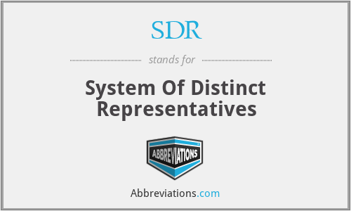 SDR - System Of Distinct Representatives