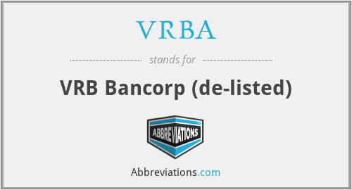 VRBA - VRB Bancorp (de-listed)