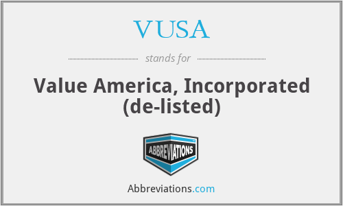 VUSA - Value America, Incorporated (de-listed)