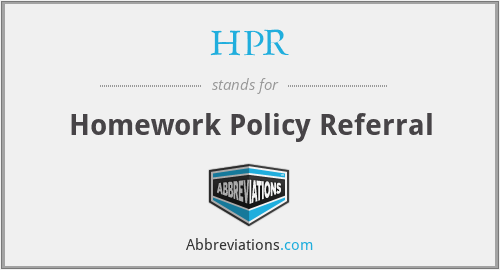HPR - Homework Policy Referral