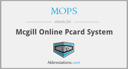 MOPS - Mcgill Online Pcard System