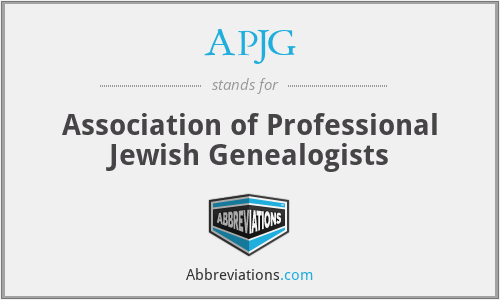 APJG - Association of Professional Jewish Genealogists