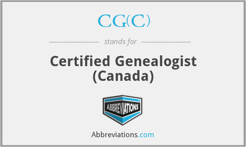 CG(C) - Certified Genealogist (Canada)