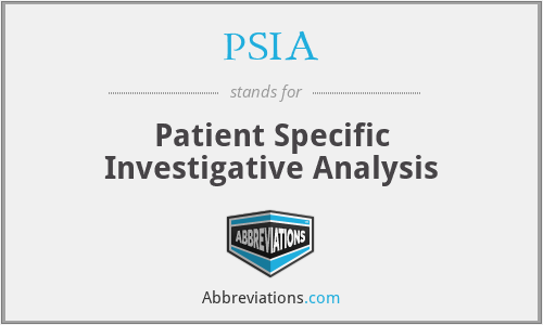 PSIA - Patient Specific Investigative Analysis