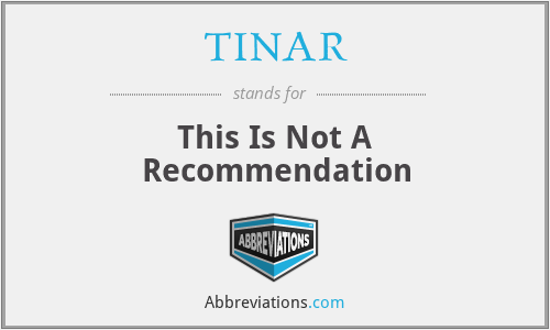 TINAR - This Is Not A Recommendation