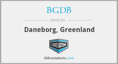BGDB - Daneborg, Greenland