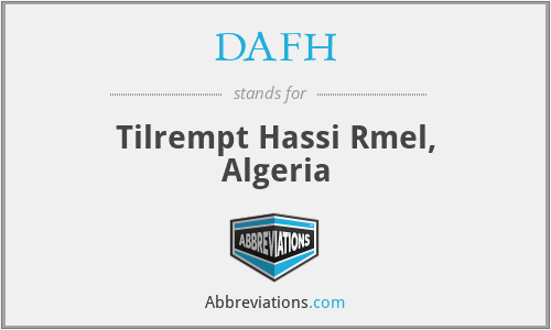DAFH - Tilrempt Hassi Rmel, Algeria
