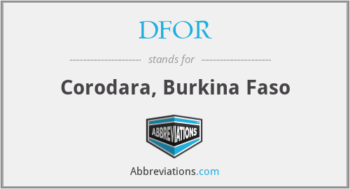 DFOR - Corodara, Burkina Faso