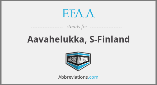 EFAA - Aavahelukka, S-Finland