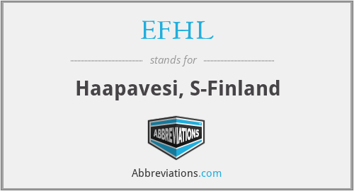 EFHL - Haapavesi, S-Finland