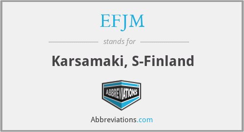 EFJM - Karsamaki, S-Finland