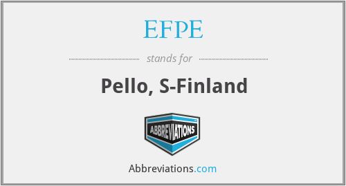EFPE - Pello, S-Finland