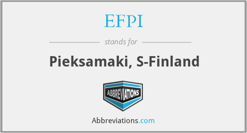 EFPI - Pieksamaki, S-Finland