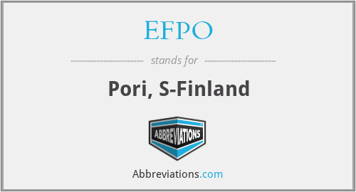 EFPO - Pori, S-Finland