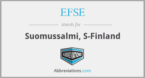 EFSE - Suomussalmi, S-Finland