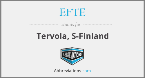 EFTE - Tervola, S-Finland