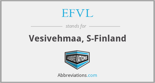 EFVL - Vesivehmaa, S-Finland