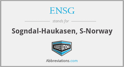 ENSG - Sogndal-Haukasen, S-Norway