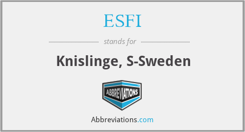ESFI - Knislinge, S-Sweden