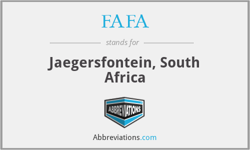 FAFA - Jaegersfontein, South Africa