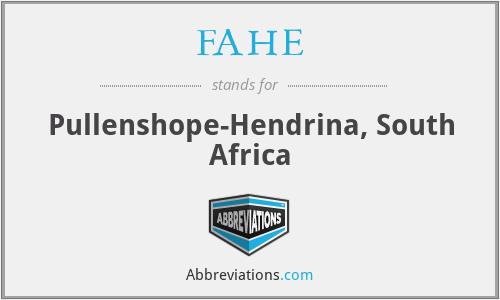 FAHE - Pullenshope-Hendrina, South Africa