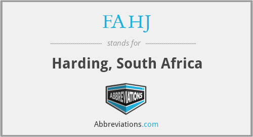 FAHJ - Harding, South Africa