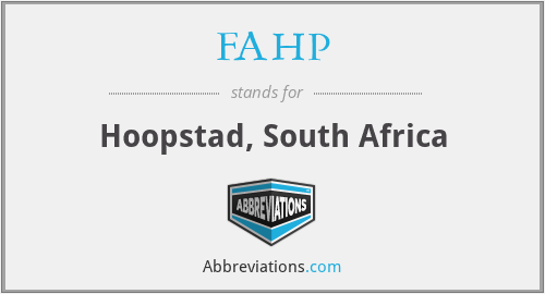 FAHP - Hoopstad, South Africa