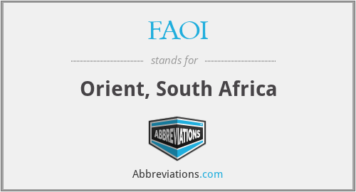 FAOI - Orient, South Africa
