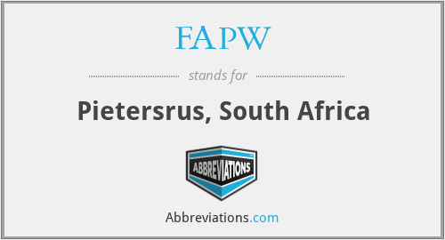 FAPW - Pietersrus, South Africa