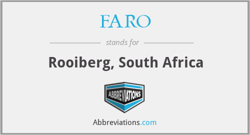 FARO - Rooiberg, South Africa