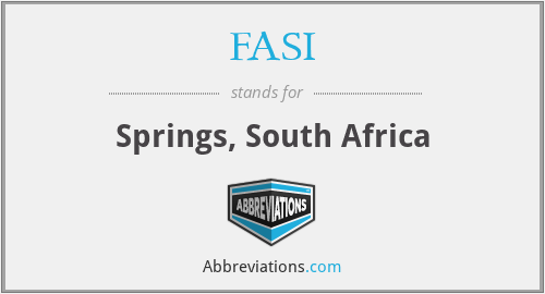 FASI - Springs, South Africa