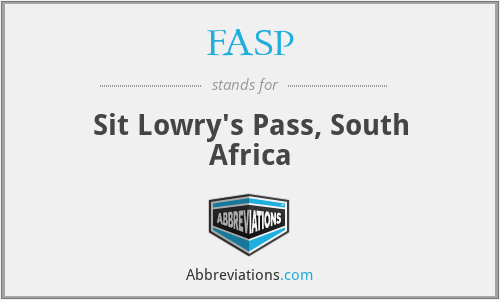 FASP - Sit Lowry's Pass, South Africa