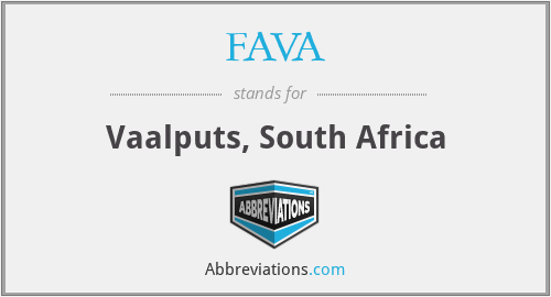 FAVA - Vaalputs, South Africa