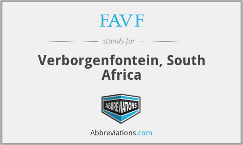 FAVF - Verborgenfontein, South Africa