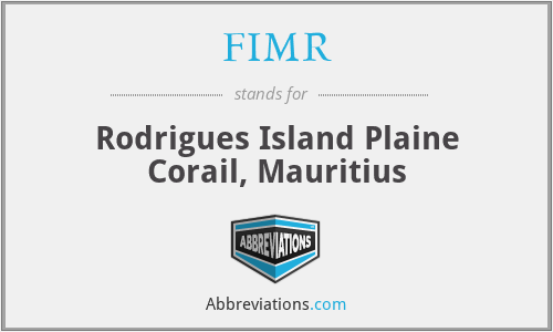 FIMR - Rodrigues Island Plaine Corail, Mauritius
