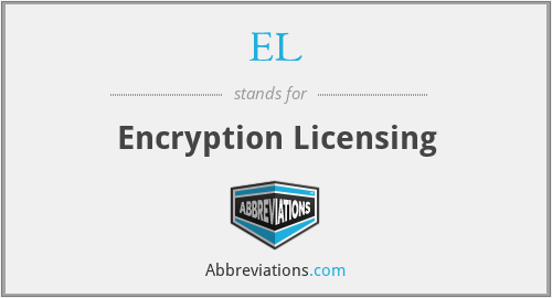EL - Encryption Licensing