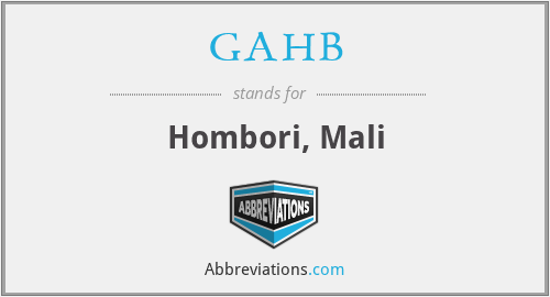 GAHB - Hombori, Mali