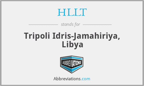 HLLT - Tripoli Idris-Jamahiriya, Libya
