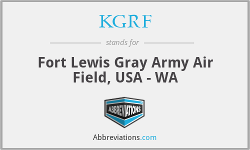KGRF - Fort Lewis Gray Army Air Field, USA - WA