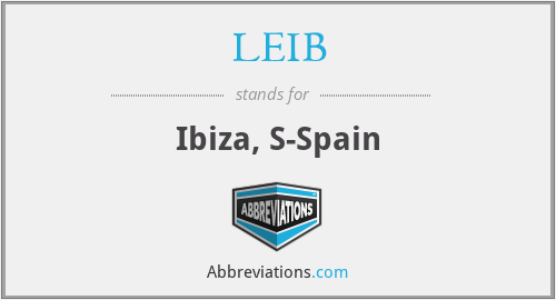 LEIB - Ibiza, S-Spain
