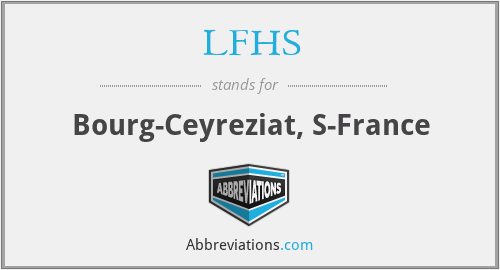 LFHS - Bourg-Ceyreziat, S-France