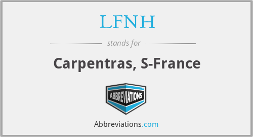 LFNH - Carpentras, S-France