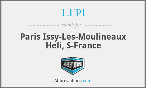 LFPI - Paris Issy-Les-Moulineaux Heli, S-France