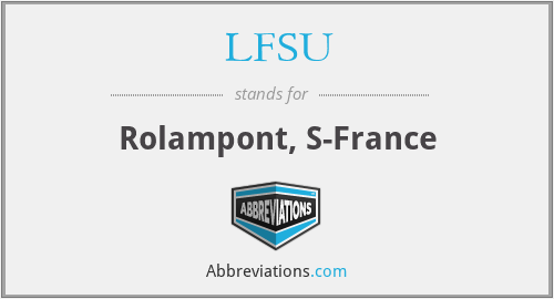 LFSU - Rolampont, S-France