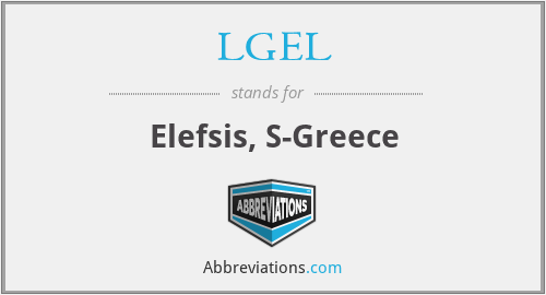 LGEL - Elefsis, S-Greece