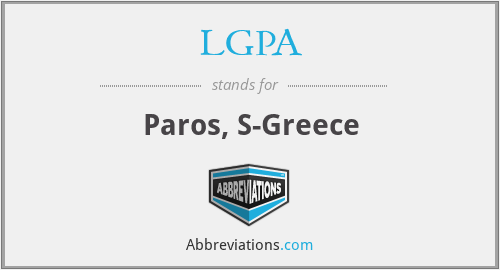 LGPA - Paros, S-Greece