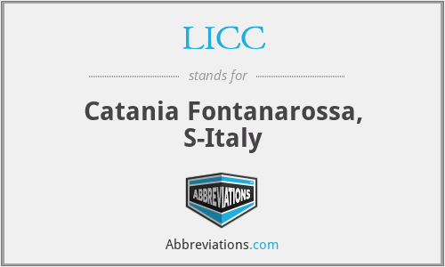 LICC - Catania Fontanarossa, S-Italy