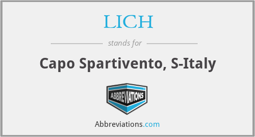 LICH - Capo Spartivento, S-Italy
